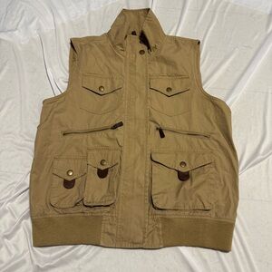 Lauren Ralph Lauren Kaki Pocket Safari  Hunt Fish Photography Cargo Vest sz L